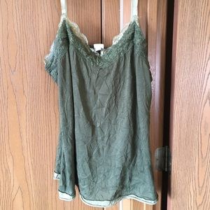 Dark Green Lace Camisole